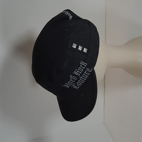 Hard Rock Couture Cafe Hollywood Florida Hat Bling Adj Strapback Black EUC - Picture 2 of 4
